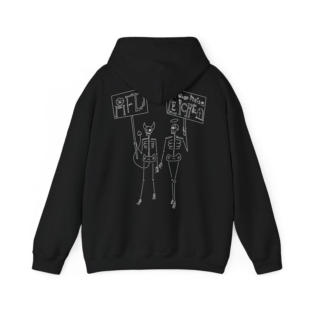 Schwarzer Hoodie „AfD? Nur über meine Leiche!“ – Rückseite mit großem Print