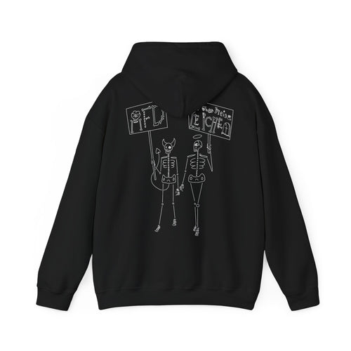 Schwarzer Hoodie „AfD? Nur über meine Leiche!“ – Rückseite mit großem Print